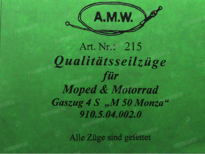 Cable Puch Monza 4S throttle cable A.M.W.